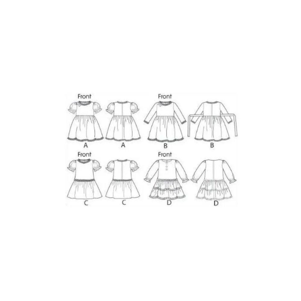 McCalls Sewing Pattern 6638 Dress Girls‎ Size 2-5